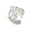 304 Stainless Steel Hollow Wide Cuff Rings for Women RJEW-G338-24P-4