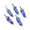 Synthetic Blue Imperial Jasper Pointed Pendants G-K329-16P-1
