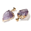 Raw Rough Natural Amethyst Pendants G-T073-23G-01-2