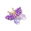 Handmade Glass Seed Beaded Butterfly Pendants PALLOY-MZ00685-02-3