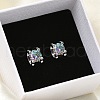 925 Sterling Silver Moissanite Rhinestone Stud Earrings EJEW-U042-02P-3