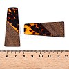 Opaque Resin & Walnut Wood Pendants RESI-T058-04C-4