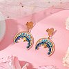 Bohemian Style Glass Seed Bead Dangle Stud Earrings EJEW-MZ00275-2