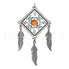 Handmade Glass Seed Beads Pendants PALLOY-MZ00383-1