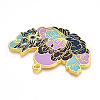 Rack Plating Alloy Enamel Big Pendants ENAM-N056-395C-G-2