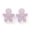 Luminous UV Plating Rainbow Iridescent Acrylic Beads X-PACR-E002-04-4