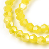 Opaque Solid Color Electroplate Glass Beads Strands EGLA-A039-P2mm-B05-2