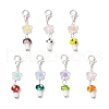 Mushroom Handmade Lampwork Pendant Decorations HJEW-JM03251-2