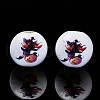 Halloween Printed Natural Wood Beads WOOD-S057-084-2