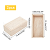 Unfinished Natural Candlenut Card Keeper Box CON-WH0074-91A-2