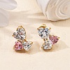 304 Stainless Steel Crystal Rhinestone Stud Earrings EJEW-G423-06G-3