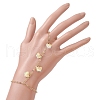 Electroplate Glass Butterfly Charms Finger Ring Bracelet for Women BJEW-JB11770-3