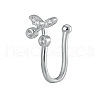 Brass Micro Pave Clear Cubic Zirconia Clip-on Nose Septum Rings WGE30AD-04-1