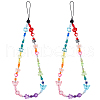 Gorgecraft 2Pcs Resin Beaded Mobile Phone Lanyard Wrist Strap HJEW-GF0001-47B-1