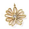 316 Stainless Steel Rhinestone Pendants STAS-K258-39A-G-1