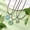 3Pcs 3 Styles Natural Green Aventurinee & Tourmaline & Apatite & Glass Seed Beads Pendant Necklaces NJEW-MZ00050-2