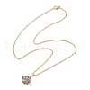 Natural Paua Shell Pendant Necklaces NJEW-JN05141-05-4