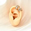 Brass Micro Pave Clear Cubic Zirconia Cuff Earrings EJEW-F370-15G-2