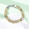 304 Stainless Steel Byzantine Chain Bracelets for Women Men BJEW-R018-22GP-02-1