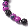 Halloween Theme Baking Painted Glass Round Beads Stretch Bracelets for Women BJEW-MZ00186-02-4