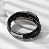 Braided Microfiber Leather Multi-strand Bracelets for Men BJEW-Z081-02P-3