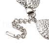 304 Stainless Steel Textured Heart Link Chain Bracelets BJEW-Q773-09P-3