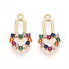 Brass Micro Pave Cubic Zirconia Pendants KK-N261-14G-1