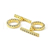 Rack Plating Eco-Friendly Brass Pave Clear Cubic Zirconia Toggle Claps KK-K330-45G-4