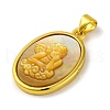 Natural Yellow Shell Carved Angel Pendants KK-D537-07G-01-2