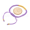 Polyester Cord Braided Bead Bracelets for Women BJEW-L698-01G-04-5