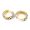 Rack Plating Rhombus Pattern Brass Enamel Hoop Earrings EJEW-C102-47G-01-2
