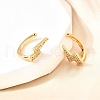 Brass Micro Pave Clear Cubic Zirconia Cuff Earrings EJEW-F370-22G-6