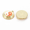 Rack Plating Light Gold Alloy Enamel Pendants ENAM-Q444-012B-RS-2