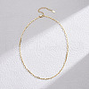 925 Sterling Silver Paperclip Chain Necklaces for Women NJEW-H048-04G-1