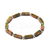 Natural Unakite Beads Stretch Bracelets for Men BC6173-3-1