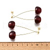 Brass Acrylic Stud Dangle Earrings for Women EJEW-G430-04G-5