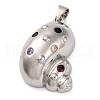 Brass Micro Pave Cubic Zirconia Pendants KK-K339-11P-02-1
