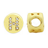 Brass Micro Pave Clear Cubic Zirconia Beads KK-T030-LA843-HX3-2