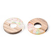 Transparent Resin & White Wood Pendants RESI-N039-31-2