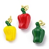 Brass Enamel Pendants KK-U066-03G-1