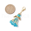 Glass Seed Beaded Angel Pendant Decoration HJEW-MZ00159-05-3