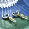 Natural Quartz Crystal Hoop Earrings EJEW-P306-01G-08-2