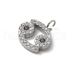 304 Stainless Steel Micro Pave Cubic Zirconia Charms STAS-Z107-09P-04-2