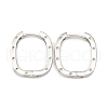 Brass Oval with Polka Dot Hoop Earrings for Woman EJEW-F314-02B-P-1