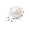 Natural Cultured Freshwater Pearl Copper Wire Wrapped Potato Pendants PALLOY-JF03608-02-5