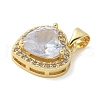 Brass Micro Pave Cubic Zirconia Pendants KK-K298-02G-2