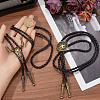 Gorgecraft 2Pcs 2 Styles Adjustable Vintage PU Leather Bolo Tie NJEW-GF0001-10AB-3