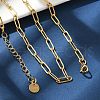 Ion Plating(IP) 304 Stainless Steel Paperclip Chain Necklace NJEW-D045-14G-2