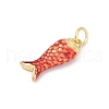Brass Enamel Pendants X-KK-U062-22G-02-2