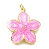 Brass Enamel Pendants KK-V011-29G-D-1